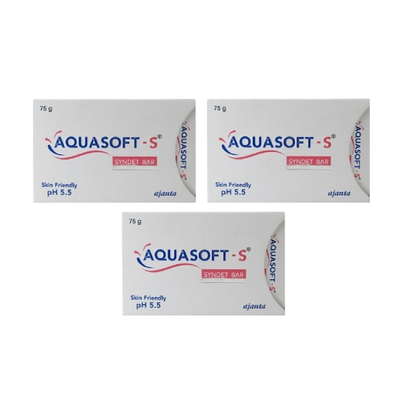 Aquasoft Syndet Bar 75g, Pack of 3