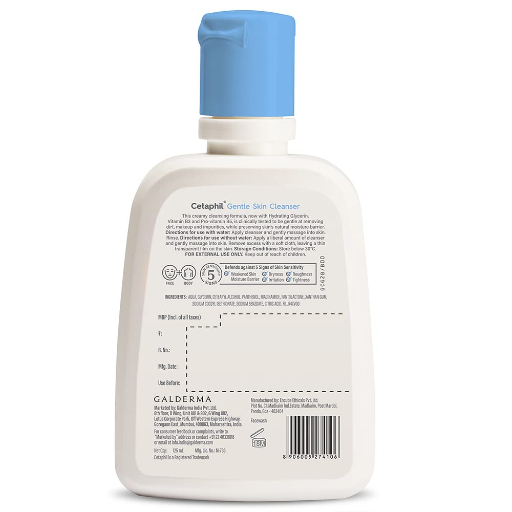 Cetaphil Face Wash Gentle Skin Cleanser for Dry to Normal, Sensitive Skin