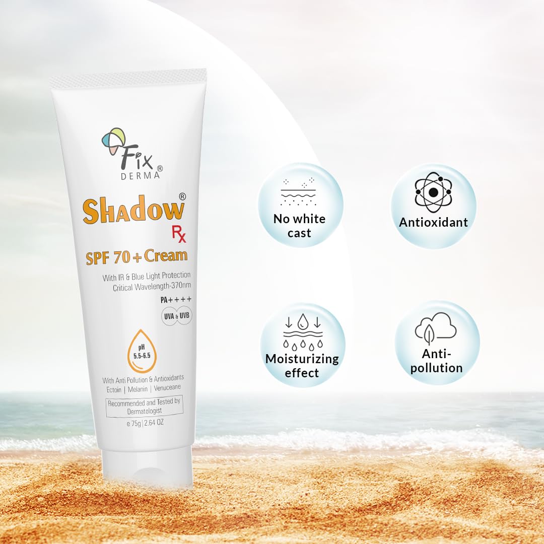 Fixderma Shadow RX SPF 70+ Cream, 75gm