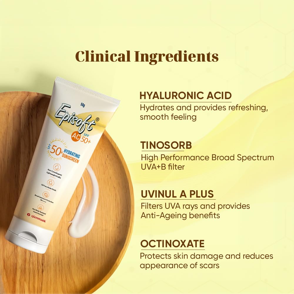Episoft AC SPF 50 + Hydration Sunscreen 50gm