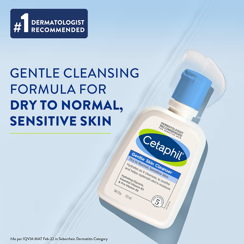 Cetaphil Face Wash Gentle Skin Cleanser for Dry to Normal, Sensitive Skin