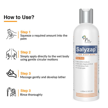 Salyzap Body Wash For Acne, 200ml