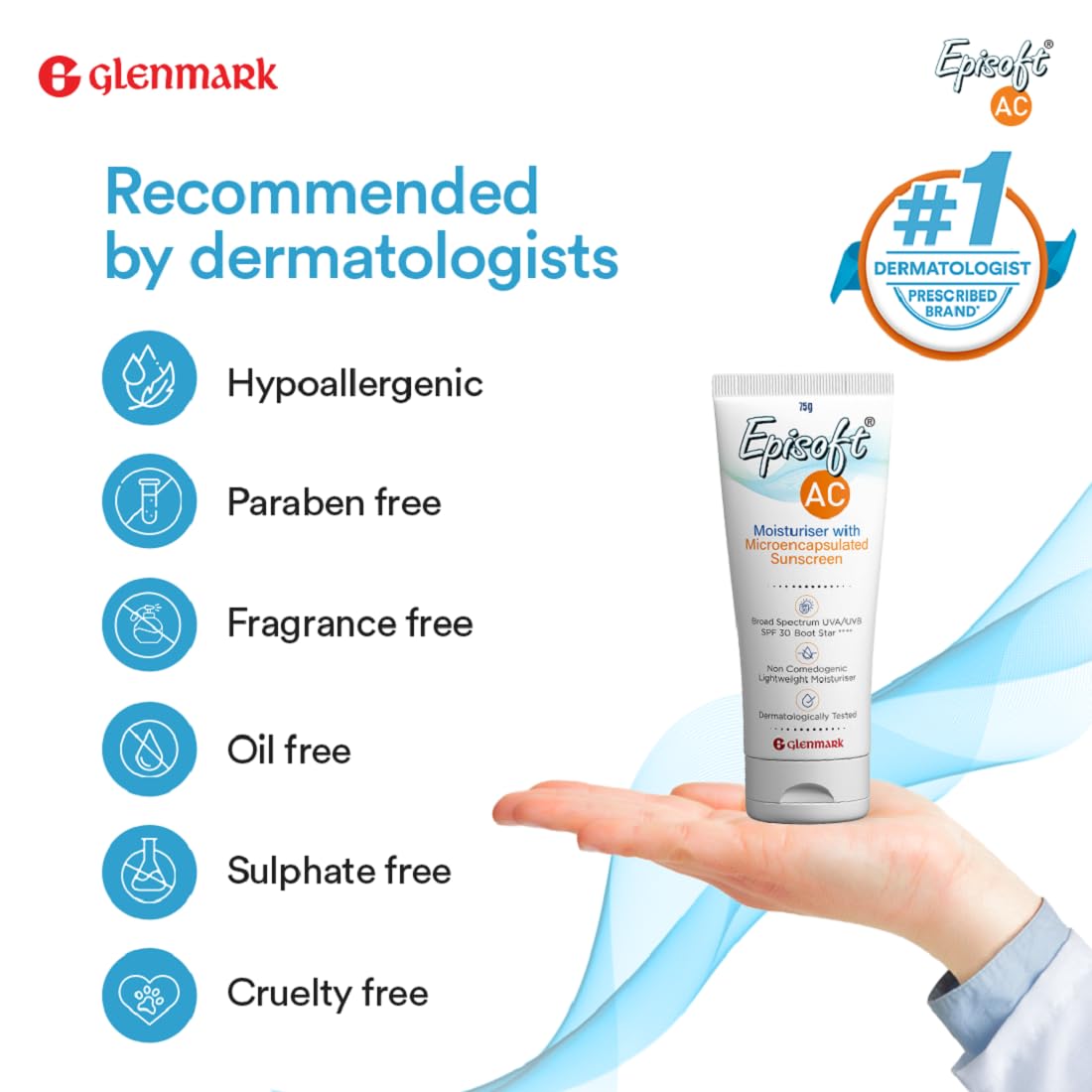 Episoft AC Sunscreen Cream SPF 30, 75gm