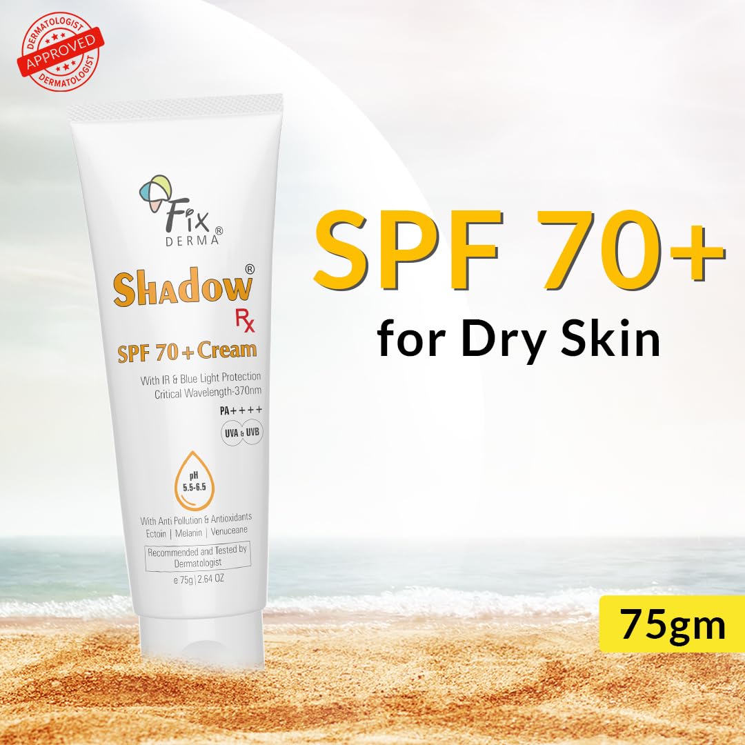 Fixderma Shadow RX SPF 70+ Cream, 75gm