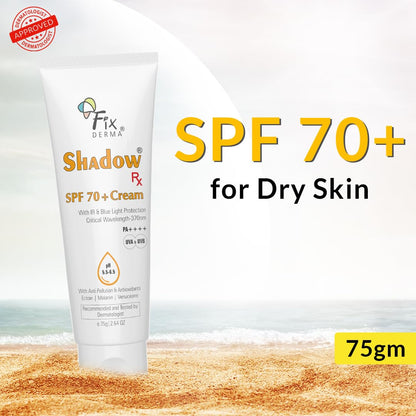 Fixderma Shadow RX SPF 70+ Cream, 75gm