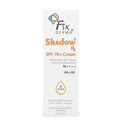 Fixderma Shadow RX SPF 70+ Cream, 75gm
