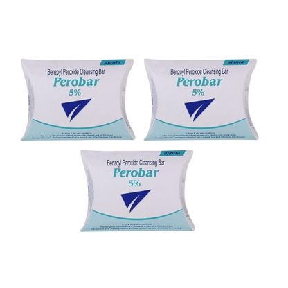 Perobar 5% Cleansing Bar 75GM, PACK OF 3