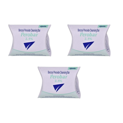 Perobar 2.5% Cleansing Bar 75gm, PACK OF 3