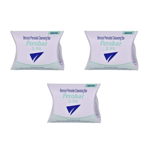 Perobar 2.5% Cleansing Bar 75gm, PACK OF 3