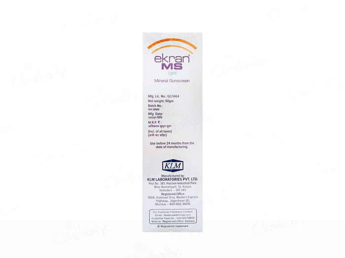 Ekran MS Mineral Sunscreen Gel SPF 50 PA+++ 50gm
