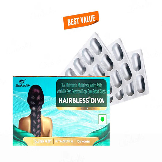 Hairbless Diva Nutraceutical Tablet For Women 30Tab strip