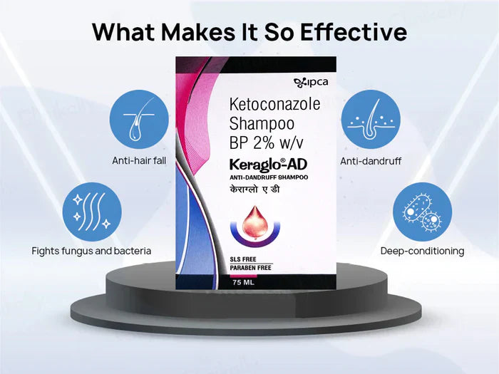 Keraglo - AD Anti-Dandruff Shampoo, 75ml