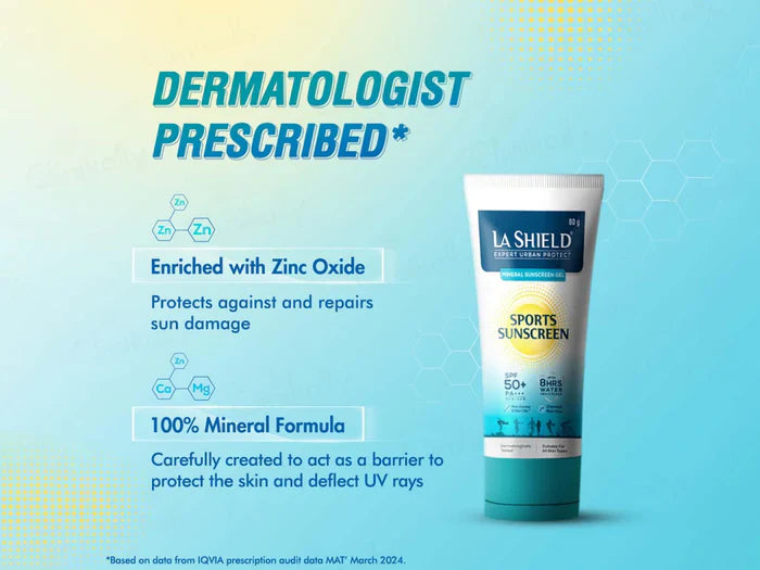 La Shield Expert Urban Protect Mineral Sports Sunscreen Gel SPF 50+ PA++++ 80gm