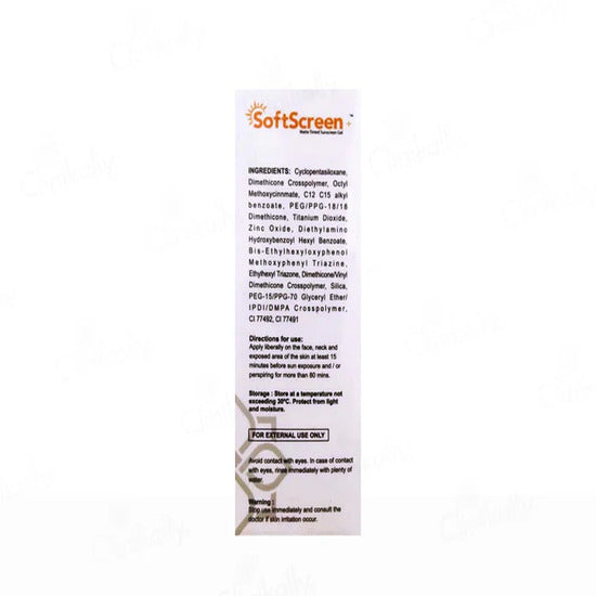 Softscreen+ plus Matte Tinted Sunscreen Gel SPF 50+ PA+++ 30gm