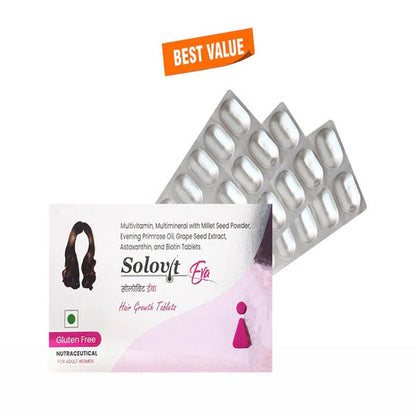 Solovit Eva Hair Growth Nutraceutical Tablet For Adult Women 3 x 10 Tab