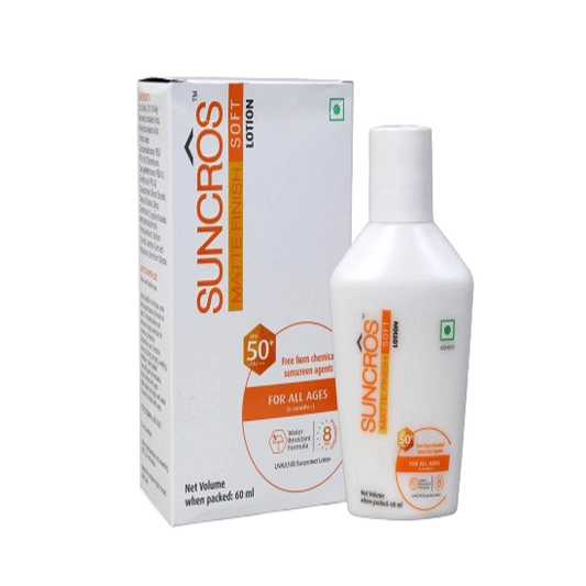 Suncros Matte Finish Soft Lotion 50+, 60ml