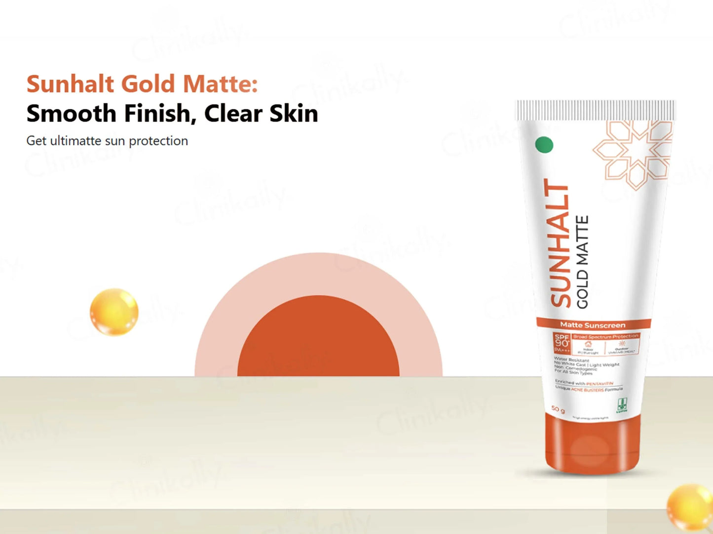 Sunhalt Gold Matte Sunscreen SPF 90 PA+++ 50gm