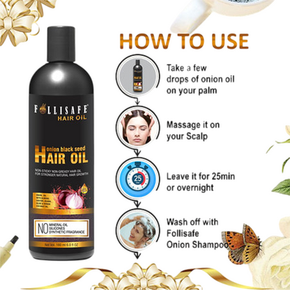 Follisafe Follisafe Onion Hair Oil with 20 essential Oils, 180 ml