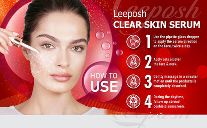 Cosderma Leeposh Clear Skin Serum 12% Niacinamide Serum + Zinc PCA 2% for Acne, Spot, Scars, Marks Melasma, 30ml