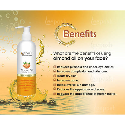 Cosderma Leeposh Almond Oil Moisturizing Cream, 180ml