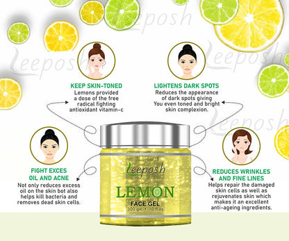 Cosderma Leeposh Lemon Skin Gel skin Glow Face Gel, 300gm
