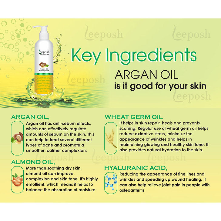 Cosderma Leeposh Argan Oil Moisturizing Cream, 180ml
