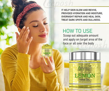 Cosderma Leeposh Lemon Skin Gel skin Glow Face Gel, 300gm