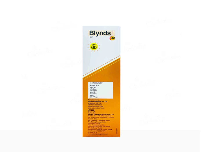 Blynds AC Sunscreen Gel SPF 60+ PA+++ 50gm