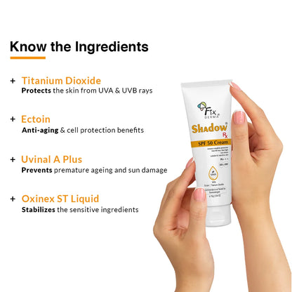 Fixderma Shadow RX SPF 50 Cream, 75gm